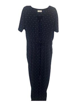 Thought Women’s Blue Short Sleeve Modal Blend Button Front Jumpsuit Sz 12